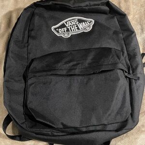 Vans Black Backpack with White 'Off The Wall' Logo